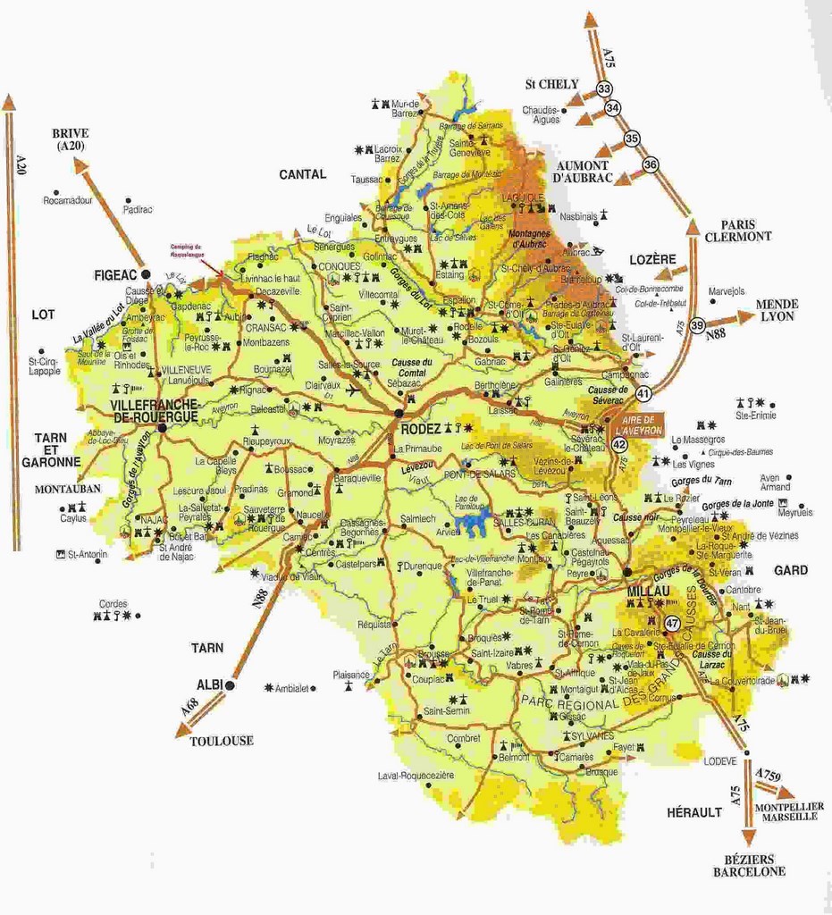 Carte de l'Aveyron